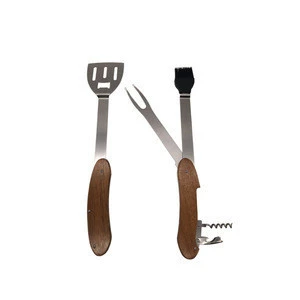 Foldable 3 in One Portable Multifunctional BBQ Tool with Bottle Opener Function