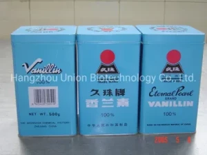 Food Flavor Vanilla &amp; Vanillin &amp; Ethyl Vanillin Crystal Drum and Tin Package CAS 121-33-5