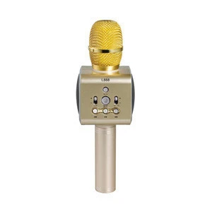 For Home Family KTV I888 Microphone Wireless Professional Karaoke Mini USB Handheld Mini Blue tooth Microphone
