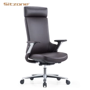 Foshan Luxury Swivel Adjustable Best Ergonomic Office Chair Executive Boss Computer Task Leather Office Chair