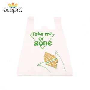 Free samples custom design biodegradable bag vest bag with OK Compost Home