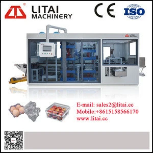Full automatic forming-cutting-stacking thermoforming machine automatic egg tray producing bio plastic machine