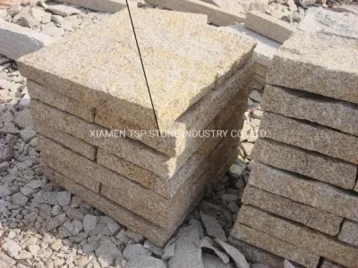 G682 Yellow Rustic Granite Kerbstone with Pineapple Natural Surface