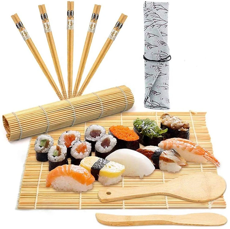 Geling amazon hot selling natural sushi maker machine bamboo sushi making kit for kitchen