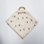 Gentle Lovely Baby Bamboo Cotton 4 Layers Muslin Blanket With Teething Ring Soothing Towel Comforter Blanket