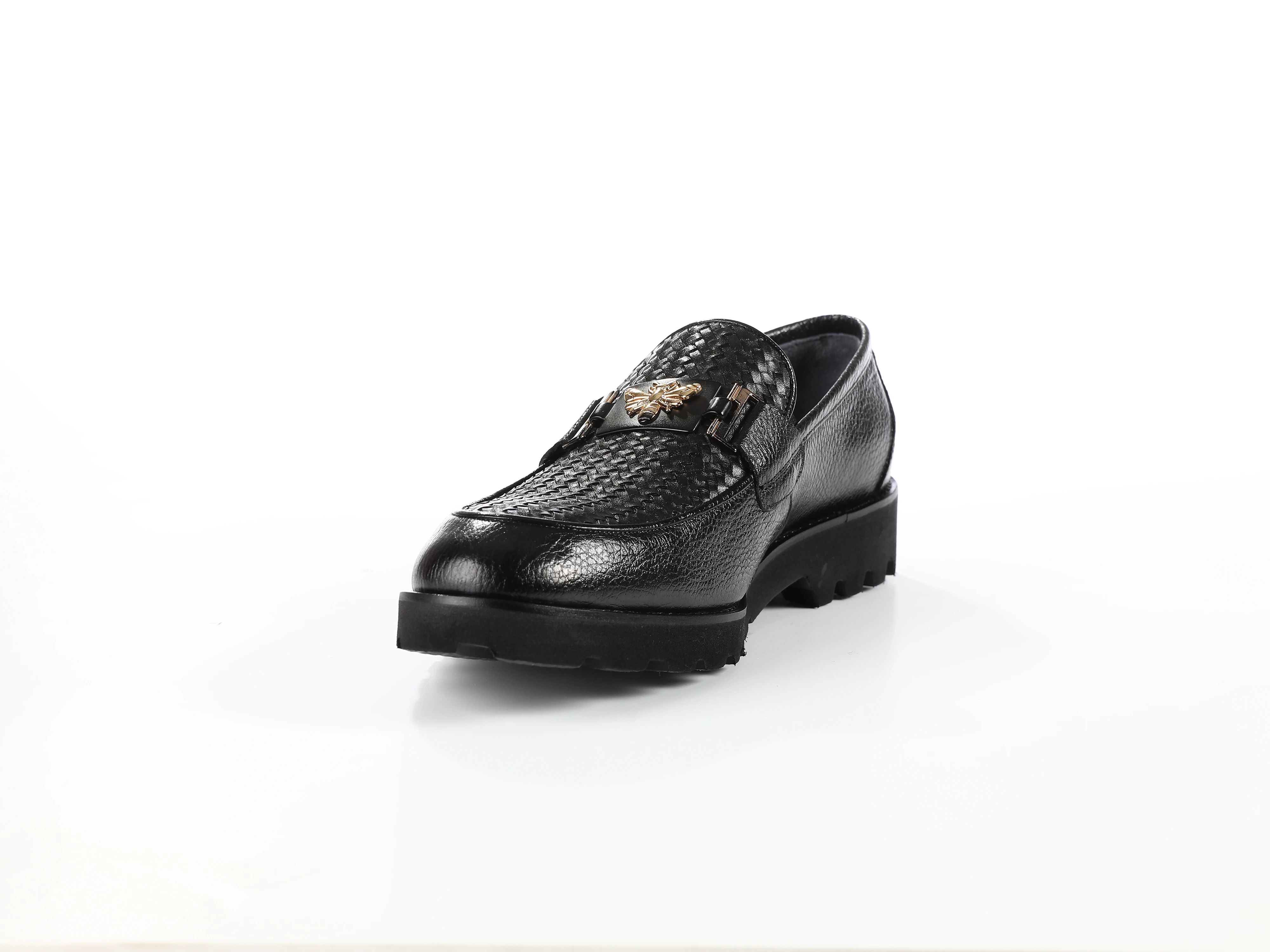 Genuine Leather Handmade Black Casual Shoes - ROSE01