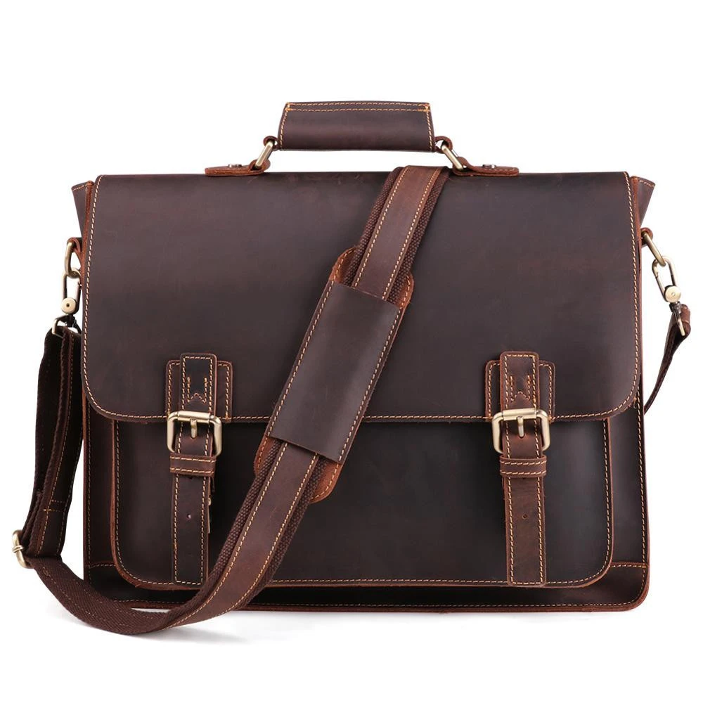 Get $600 Coupon Business Computer Briefcase Men&#x27;s Leather Briefcase Bag Laptop Bags For Men