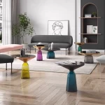glass tea table Monsoon Good Quality Colorful  Glass Table Base Simple Style Coffee Table Chair Stand Desk Height Hairpin