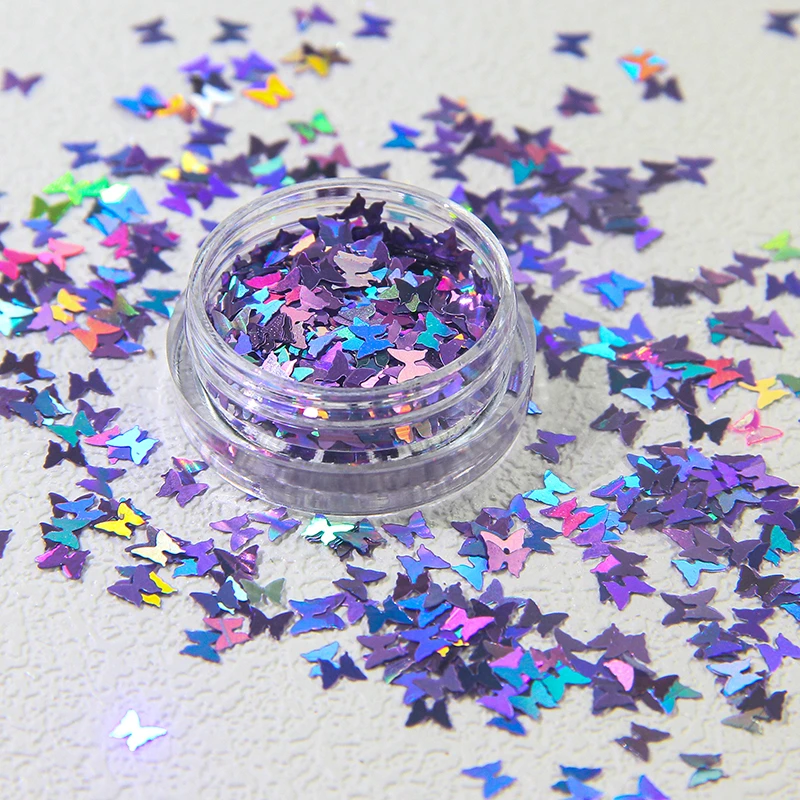 Glitter Powder Raw Materials Holiday Party Costume Nails eye Shadow Butterfly Shape PET Material Glitter Powder