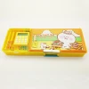 Good quality multi purposed two sides plastic pencil case with mathematics tools for children gift