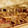 Grand luxury heavy carving golden 7 seater sofa set for villa project