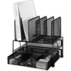 Guangzhou Factory Manufacture Black Office Wire Mesh Desk Organizer with Sliding Drawer