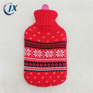 Handheld safe portable hot water bottle with fleece cover