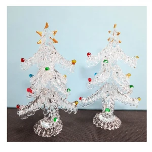 Handmade color craft tree figurines Christmas decoration Murano glass