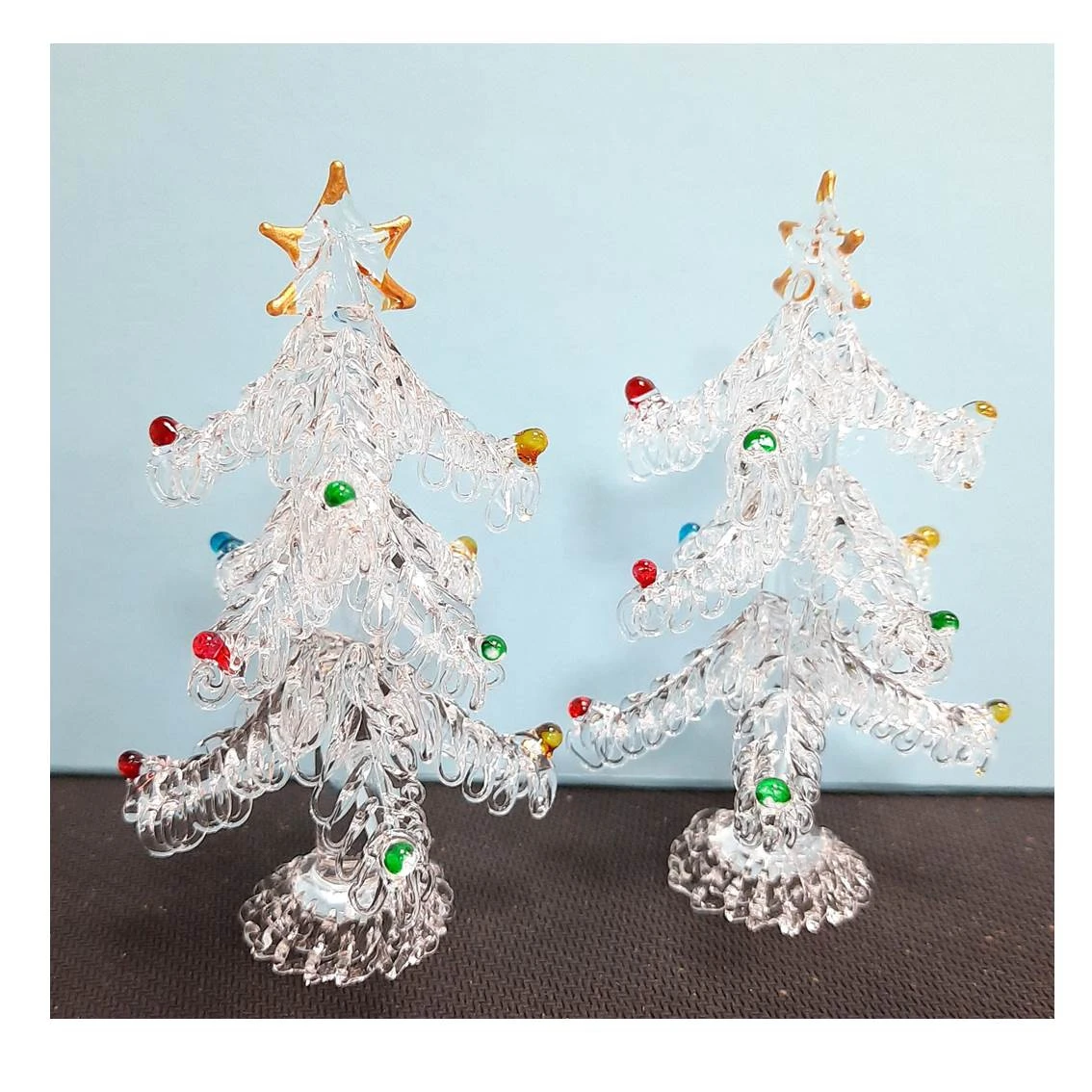 Handmade color craft tree figurines Christmas decoration Murano glass