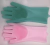 Heat Resistant for Cleaning Household Dish Washing Reusable Silicone Gloves with Wash Scrubber