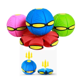 Hecion Magic UFO Ball Flying Saucer Toy Plastic Ball Deformation Vent Fidget Pet Playing Ball Kids Sports Outdoor Toy