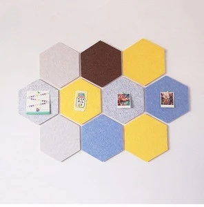 Hexagon Felt Pin Board Self Adhesive Bulletin Memo Photo Cork Boards for decoration