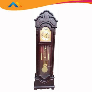 High 215cm solid wood luxury decor mechanical mechanism floor grandfather clock