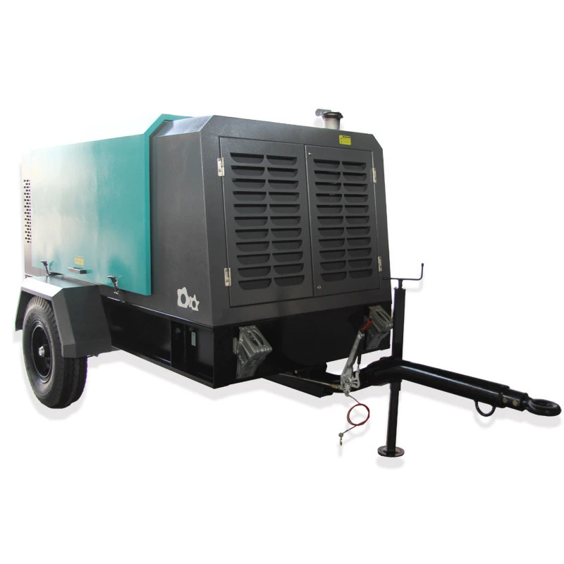 High quality  390CFM 8bar drilling mining and construction  screw diesel air compressor