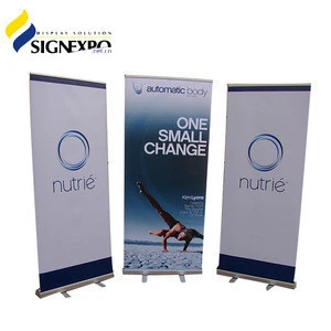 high quality aluminum wall double side flex l roll up banner stand display for selling