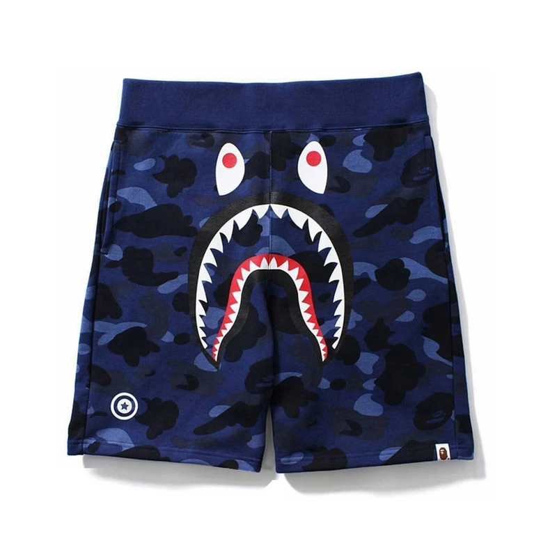 High quality Bape shark Printing Camouflage mens sports shorts