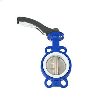 High Quality Cast Iron Manual PTFE Wafer Butterfly Valve DN40-DN200 With  Sealing Rubber Lined EXPANSION VALVE