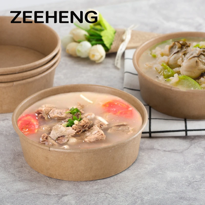 High quality disposable factory sale kraft paper bowl for salad