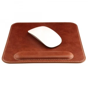 High Quality Genuine Cowhide Leather Gaming Mouse Pad with Wrist Rest