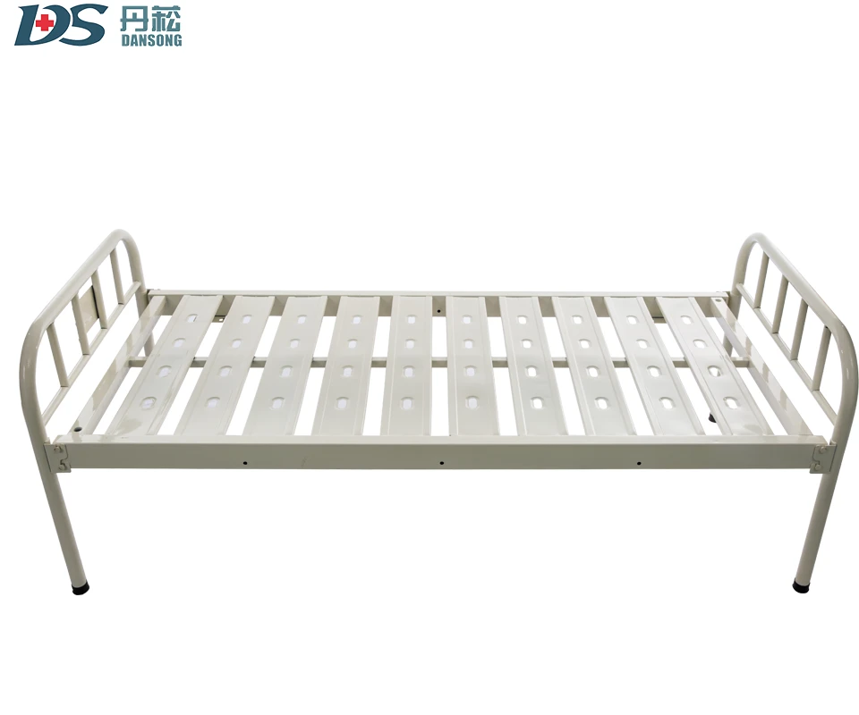 High quality lowest price movable Flat hospital bed with casters