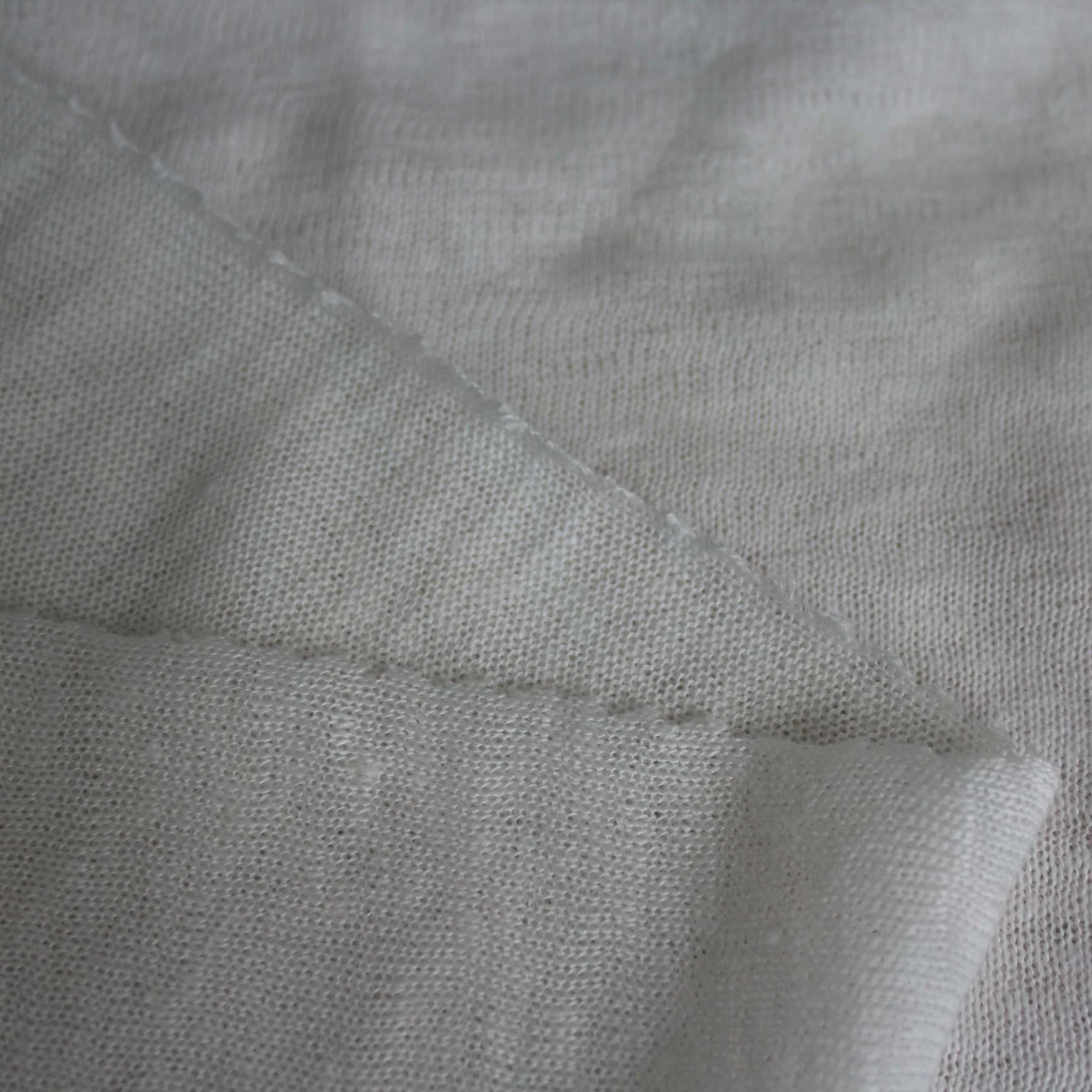 high quality soft 100%L pure linen plain single jersey knit fabric for shirt