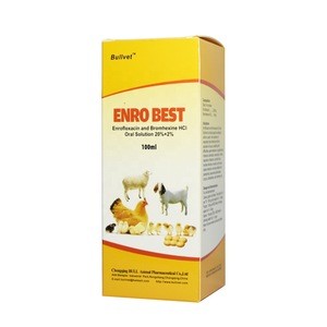 High Quality Veterinary Pharmaceutical Enrofloxacin Bromhexine HCL Oral Solution for Chicken Sheep Goat