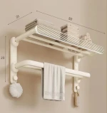 High quality wall mounted aluminum acrylic foldable shelving storage shelf selective luxury rack for bathroom clothes rack