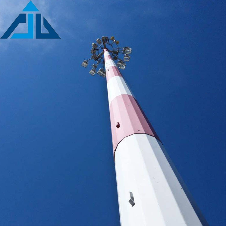 High voltage power telecommunication steel monopole antenna tower