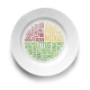 High White Porcelain Diet Portion Plate Plate