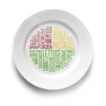 High White Porcelain Diet Portion Plate Plate