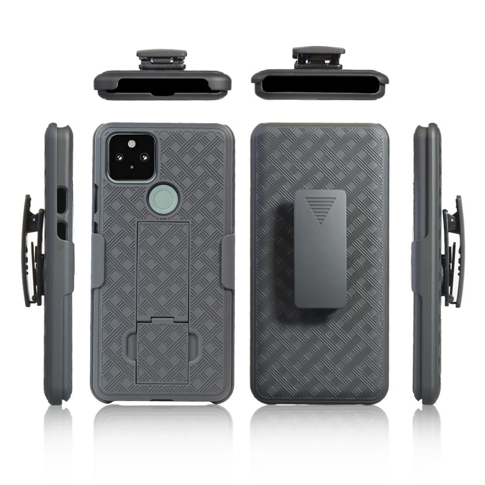 Holster Combo Case Shockproof  2 in 1 PC Kickstand Cellphone Case Belt Clip For Google Pixel 5 / Pixel 4A 5G