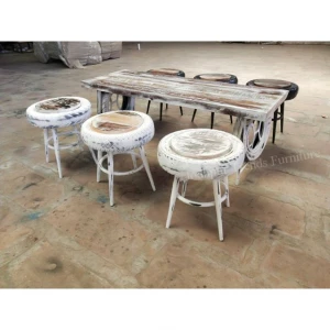 home commercial used Indian furniture by famous manufacturer cafe restaurant table and stools set