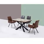 home furniture new design glass top iron base dining table