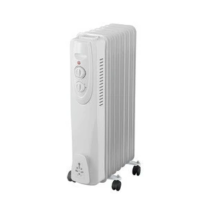 Home use oil filled radiator heater with tip-over switch