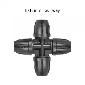 hose water pipe connector, Four way, 8/11mm To 4/7 mm ,gardening irrigation system accessories