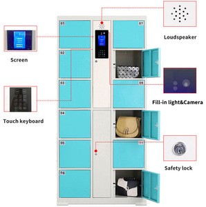 Hot 12 door blue  Face recognition storage locker auto locker safely safe cabinet for bank/public place