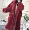 Hot design star favor jacket oversize winter outwear leopard overcoat real sheep shearing fur coat teddy coat