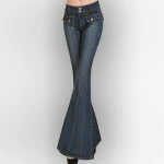 Hot Garment Stock Lot Denim Ladies Bell Bottom Jeans Trousers Pants