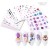Hot Sale Colorful Nail Stickers Kits Butterfly Flowers Black Line Lace Designs DIY Water Tattoo for Wraps Nail Sticker Decal