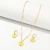 Import Hot sale fashion alloy gold plated colorful resin butterfly pendant necklace earrings jewelry set for women jewelry from China