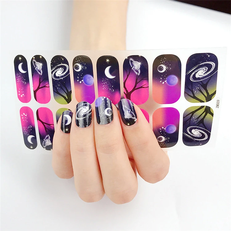 Hot Sale Self Adhesive Nail Art Foil Transfer Olivia Nail raps Butterfly Nail Stickers