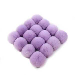 Hot Sale Wholesale Colorful Plush Rex Rabbit Fur Pompom  Fur Ball