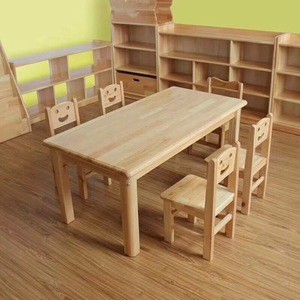 hot sell solid wood school furniture  kindergarten desks and chairs