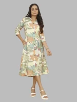 Hot Selling Kesudi Womens Cotton Printed Flower Straight Kurti Latest Designer Ethnic Casual Wear Top Wholesale Manufacturer